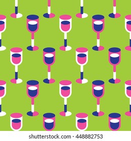 Seamless Wine Glass pattern vector