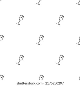 seamless wine pattern. Black and white background with wine icons