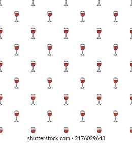 seamless wine pattern. vector doodle illustration with wine icon. pattern with wine