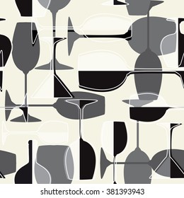 Seamless wineglass background. Easy to use for paper, fill sites, textile