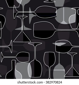 Seamless wineglass background. Easy to use for paper, fill sites, textile