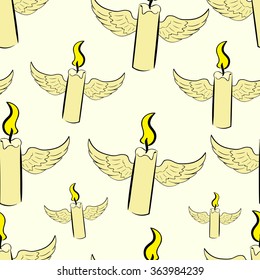 Seamless winged candles