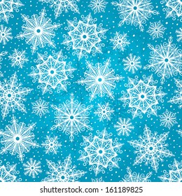 seamless winter background with beautiful snowflakes. vector illustration 