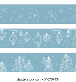  seamless winter background. christmas pattern. border