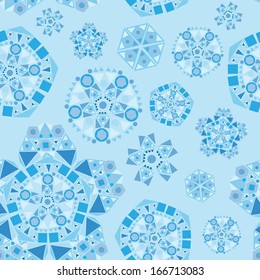 Seamless winter background with snowflakes
