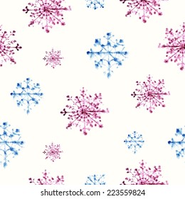 Seamless winter background with snowflakes