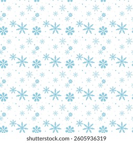 Seamless winter background with snowflakes