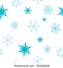 Seamless winter background with snowflakes