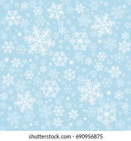 Seamless winter background with snowflakes