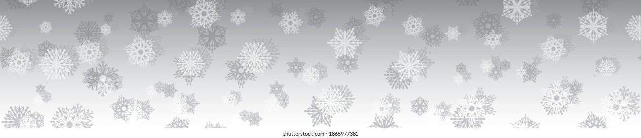 Nahtloser Winterhintergrund mit Schneeflocken. Vektorbild