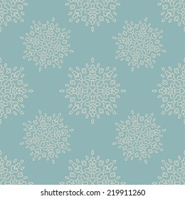 Seamless winter background with snowflakes, vector illustration.