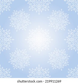 Seamless winter background with snowflakes, vector illustration.