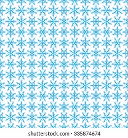 Seamless winter of blue fishnet star on a white background. Abstract background.