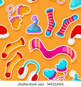 Seamless winter clothes pattern