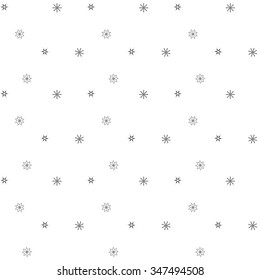 Seamless winter of fishnet star on a white background. Abstract background. Seamless pattern of falling snowflakes.