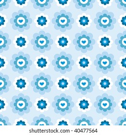Seamless winter flower pattern in vector