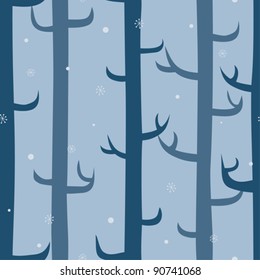 Seamless with winter forest