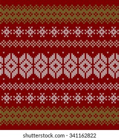 Seamless winter holiday pattern on the wool knitted texture. Christmas Background.
Christmas Sweater Design. Seamless Pattern