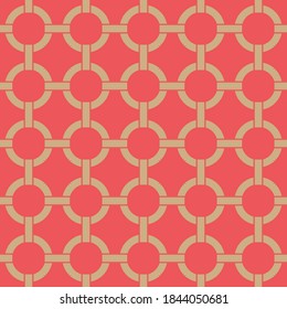 Seamless winter holidays geometric pattern. Merry Christmas and Happy New Year red collection. Modern elegant wallpaper. Vector illustration.