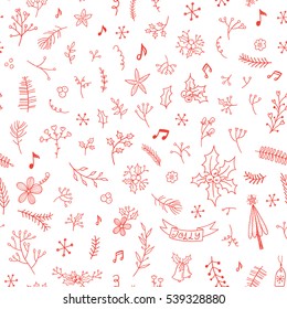 Seamless winter holidays pattern, Christmas design
