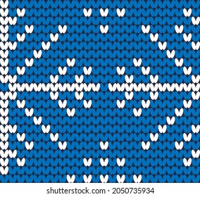 Seamless winter knitted pattern in blue colours. 