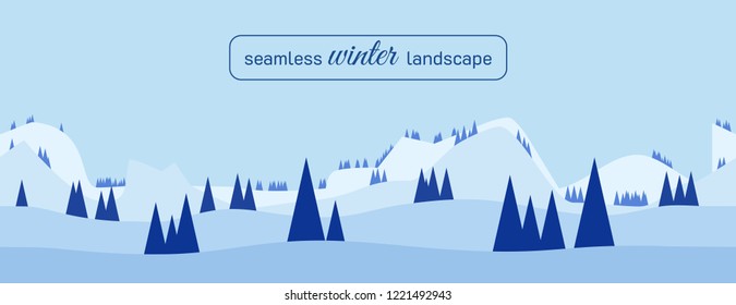 Seamless winter landscape. Vector illustration