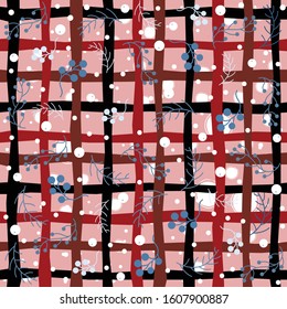 Seamless WInter Pattern with berries. Vector Illustration