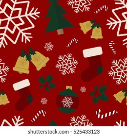 Seamless winter pattern. Christmas background, seamless tiling, great choice for wrapping paper pattern. Merry Christmas and Happy New Year concept. One of set.