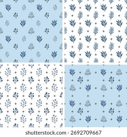 Modelo inconsútil del invierno con las hojas congeladas decorativas, perfecto para la materia textil, el Fondo de pantalla, el papel de embalaje, y la decoración.