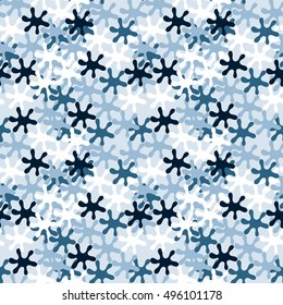 Seamless winter pattern with frozen curls. Christmas background.