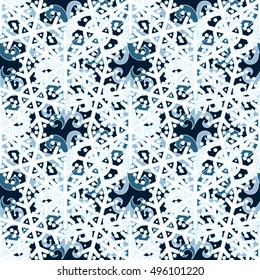 Seamless winter pattern with frozen curls. Christmas background.