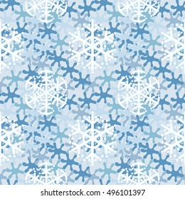 Seamless winter pattern with frozen curls. Christmas background.