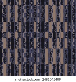 Seamless winter  pattern with grunge colorful stripes.Vertical horizontal, stripes of thick and thin paint or ink lines seamless vector pattern on beige . Brush stroke washed out broken striped