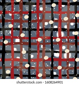 Seamless Winter pattern with hand drawn spruce, leafs, snowflakes. Winter/Merry Christmas Collection. Great For backgrounds, wrapping paper, prints, wallpaper, cards, textiles, etc