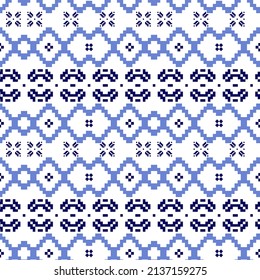 seamless winter pattern, light and dark blue colors. traditional Scandinavian folk pattern