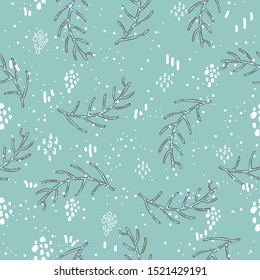 Seamless Winter Pattern. Merry Christmas Texture. Vector Illustration