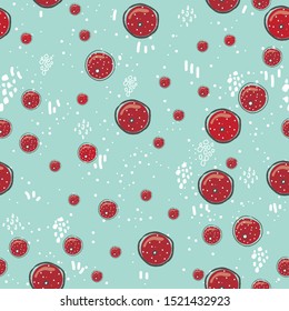 Seamless Winter Pattern. Merry Christmas Texture. Scandinavian Style. Vector Illustration