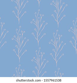 Seamless Winter Pattern. Merry Christmas Texture. Hand Drawn Scandinavian Style. Vector Illustration