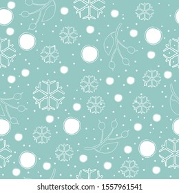 Seamless Winter Pattern. Merry Christmas Texture. Hand Drawn Scandinavian Style. Vector Illustration