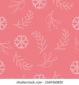Seamless Winter Pattern. Merry Christmas Texture. Scandinavian Style