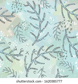 Seamless Winter Pattern. Merry Christmas Texture. Vector Illustration