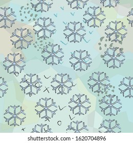 Seamless Winter Pattern. Merry Christmas Texture. Scandinavian Style. Vector Illustration