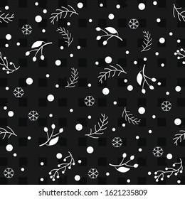 Seamless Winter Pattern. Merry Christmas Texture. Vector Illustration