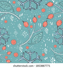 Seamless Winter Pattern. Merry Christmas Texture. Vector Illustration