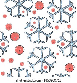 Seamless Winter Pattern. Merry Christmas Texture. Vector Illustration