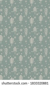 Seamless winter pattern in Scandinavian style. Minimalism