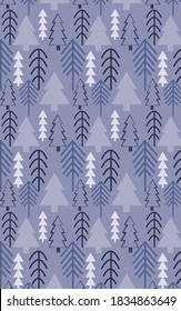 Seamless winter pattern in Scandinavian style. Minimalism