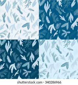 Seamless winter pattern set