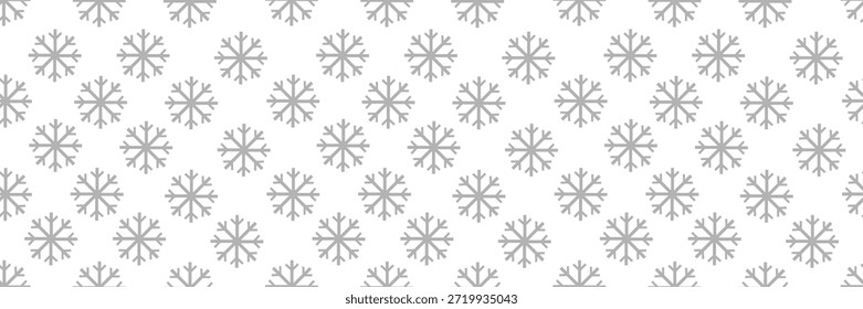 Patrón de invierno sin fisuras con copos de nieve de plata sobre un fondo blanco. Diseño de Vector de Navidades festivas perfecto para papel de regalo navideño, textiles, Fondos de pantalla, papelería y decoraciones de temporada.