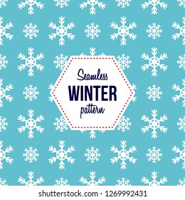 Seamless winter pattern with snowflakes